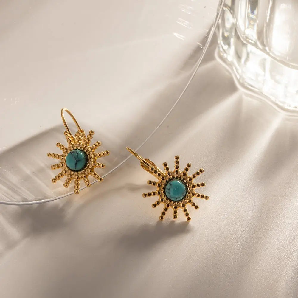 Turquoise Earrings: Sun Style-Jewearrings