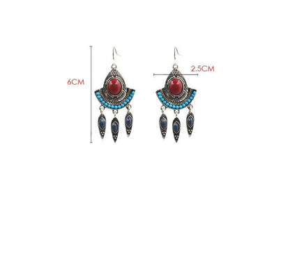 Turquoise Earrings - Tassel Long-Jewearrings