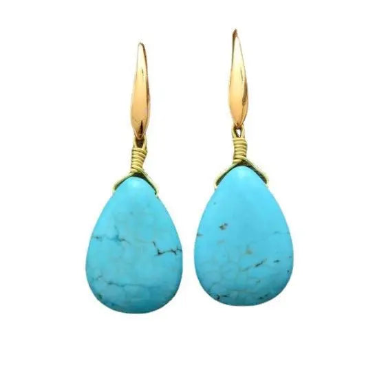 Turquoise Earrings Teardrop Vintage-Jewearrings