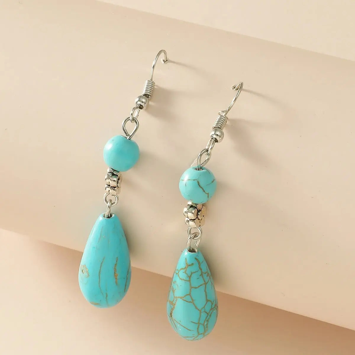 Turquoise Earrings Tibetan Ethnic Retro Earrings-Jewearrings