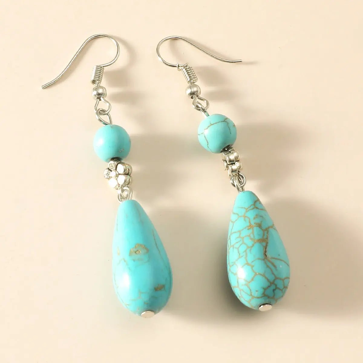 Turquoise Earrings Tibetan Ethnic Retro Earrings-Jewearrings