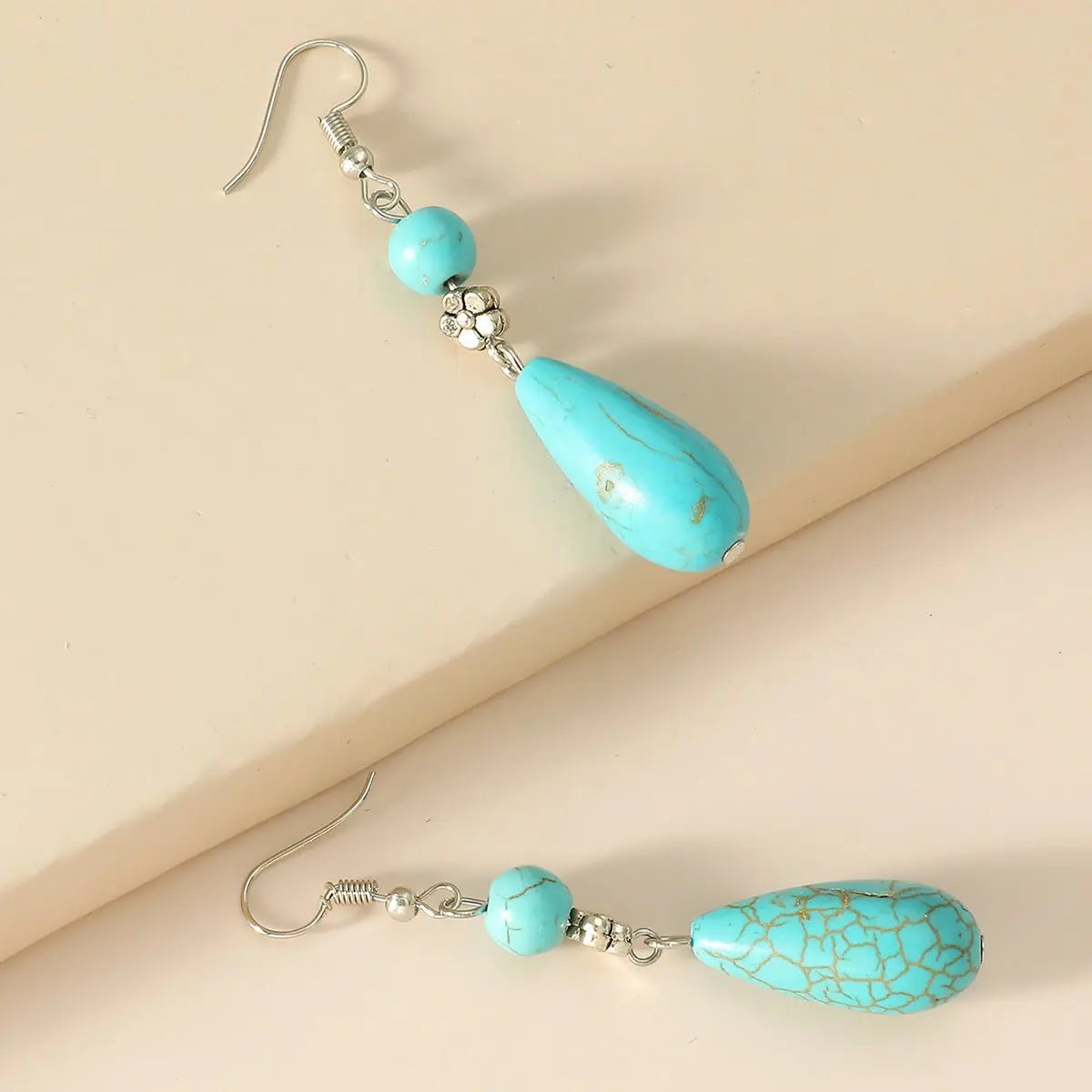 Turquoise Earrings Tibetan Ethnic Retro Earrings-Jewearrings