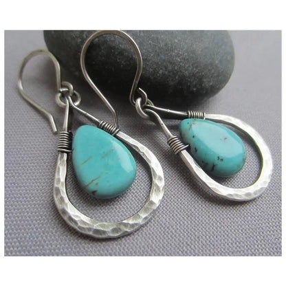 Turquoise Earrings Vintage Drop Earrings-Jewearrings