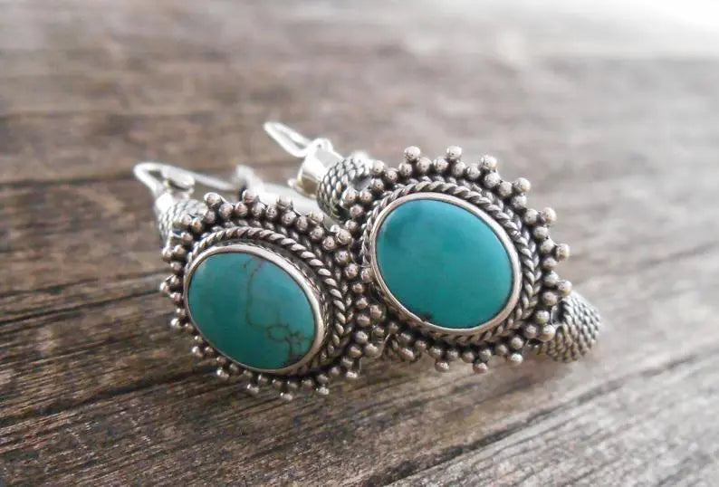 Turquoise Earrings Vintage European American-Jewearrings