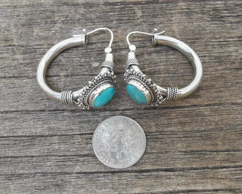 Turquoise Earrings Vintage European American-Jewearrings