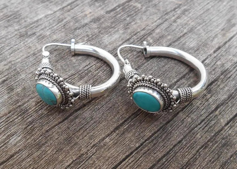 Turquoise Earrings Vintage European American-Jewearrings