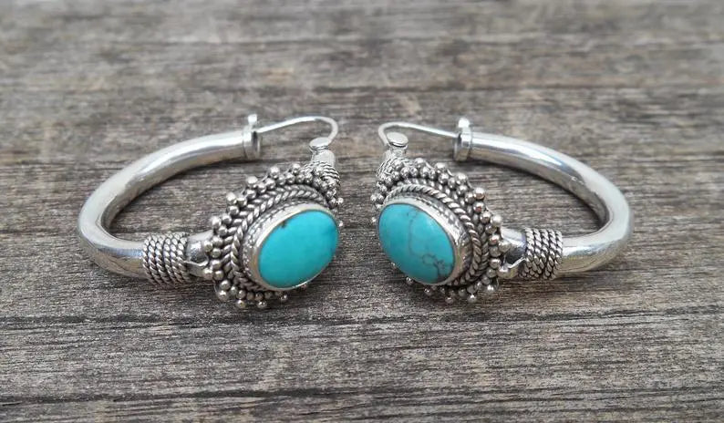 Turquoise Earrings Vintage European American-Jewearrings