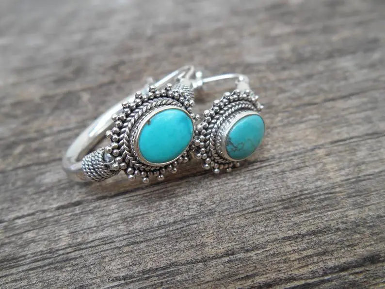 Turquoise Earrings Vintage European American-Jewearrings