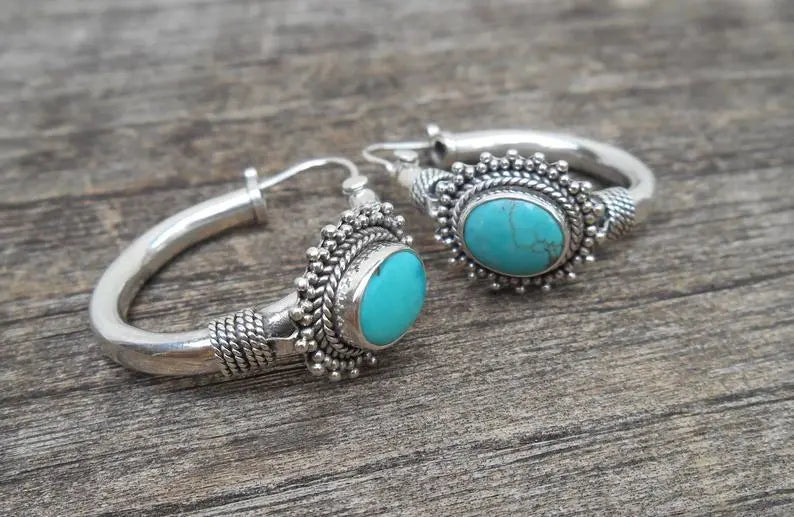 Turquoise Earrings Vintage European American-Jewearrings