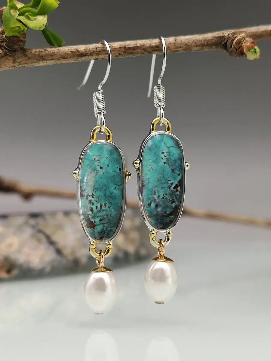 Turquoise Earrings Vintage Pearl-Jewearrings