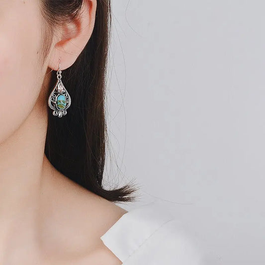 Turquoise Earrings: Water Drop Shape-Jewearrings