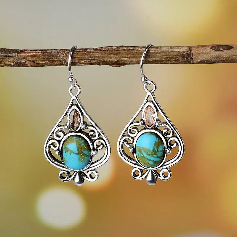 Turquoise Earrings: Water Drop Shape-Jewearrings