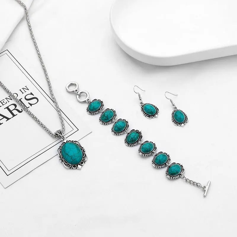 Turquoise Ethnic Style Set-Jewearrings