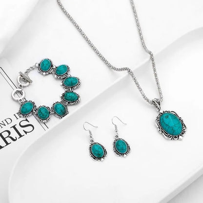 Turquoise Ethnic Style Set-Jewearrings