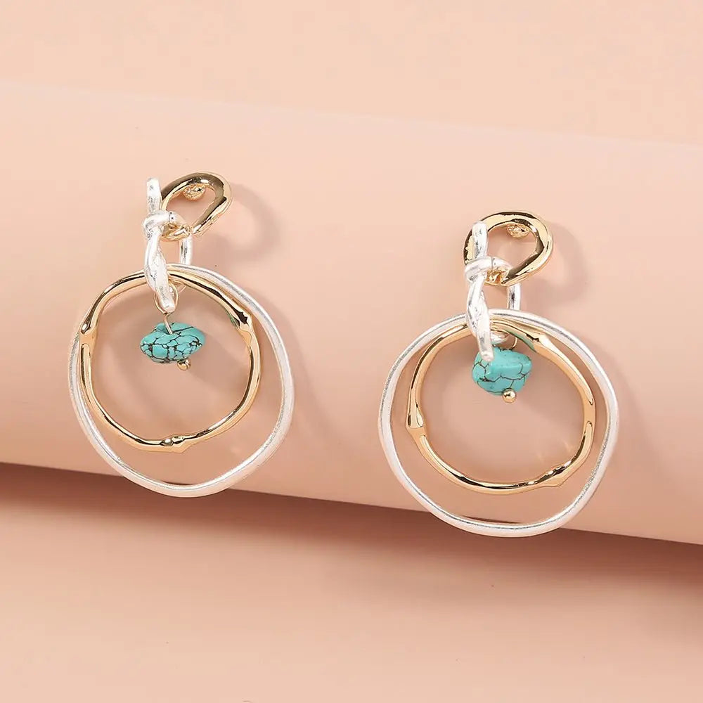 Turquoise Irregular Wave Earrings-Jewearrings