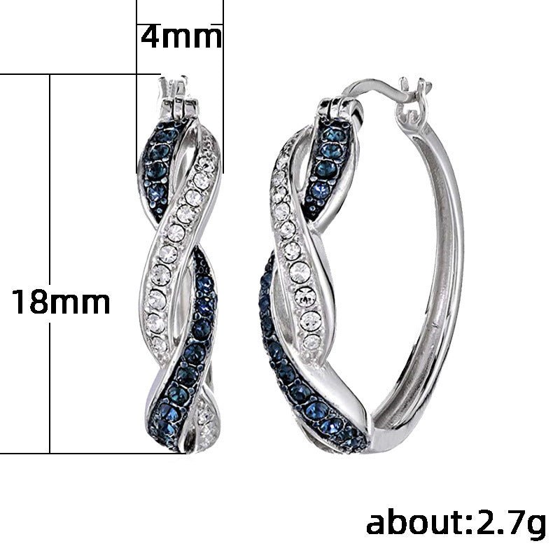 Two-tone Earrings Women's Fashion Diamond Stud Earrings-Jewearrings