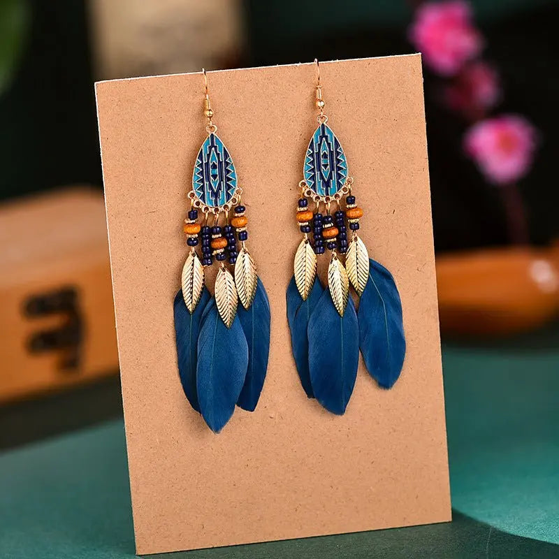 Unique Feather Earrings - Boho Style for Men & Women-Jewearrings