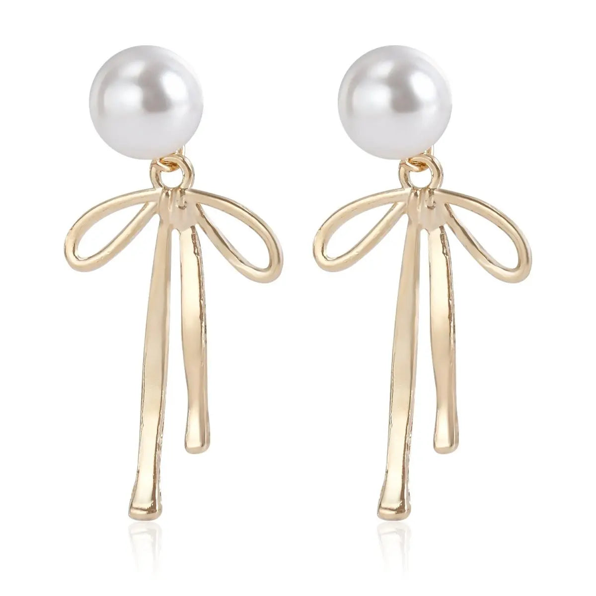 Upgrade Your Look: Retro French Pearl Bow Earrings-Jewearrings