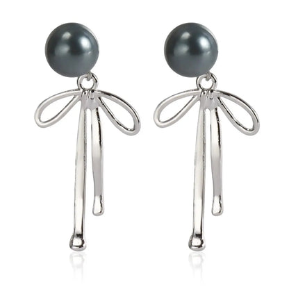 Upgrade Your Look: Retro French Pearl Bow Earrings-Jewearrings