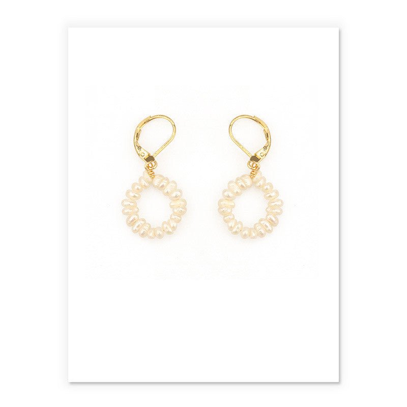 Vacuum Plating Retro Temperament Baroque Pearl Earrings-Jewearrings