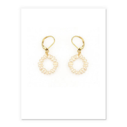 Vacuum Plating Retro Temperament Baroque Pearl Earrings-Jewearrings