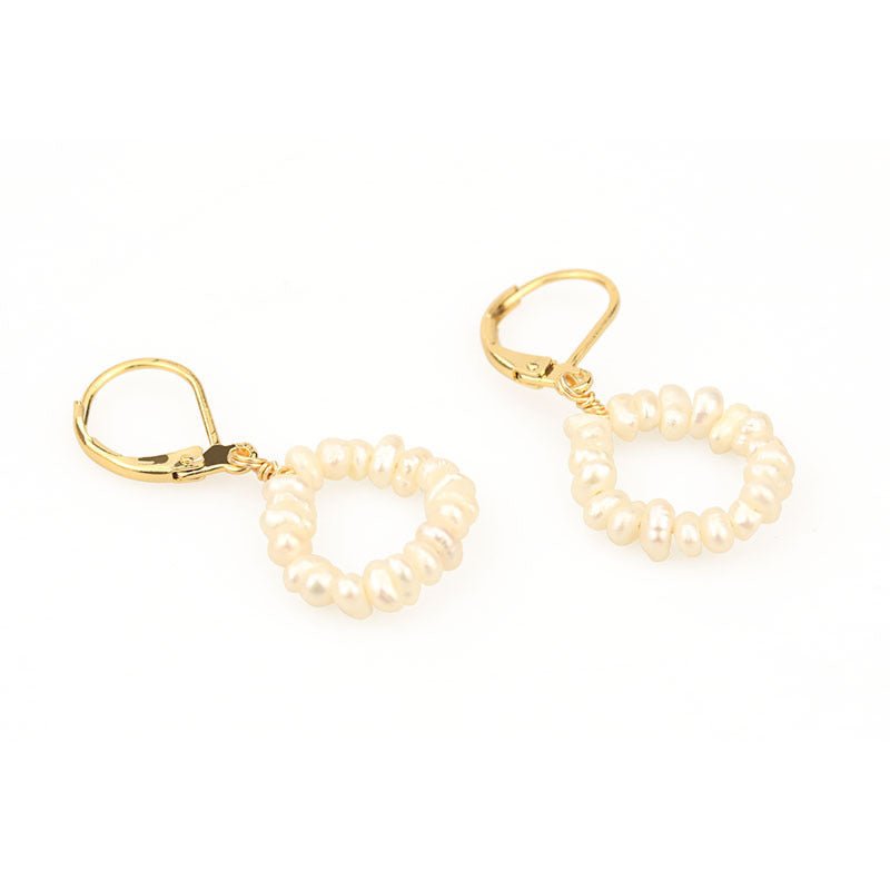 Vacuum Plating Retro Temperament Baroque Pearl Earrings-Jewearrings