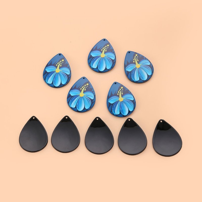 Vintage Drop-shaped Flower Acrylic Earrings-Jewearrings