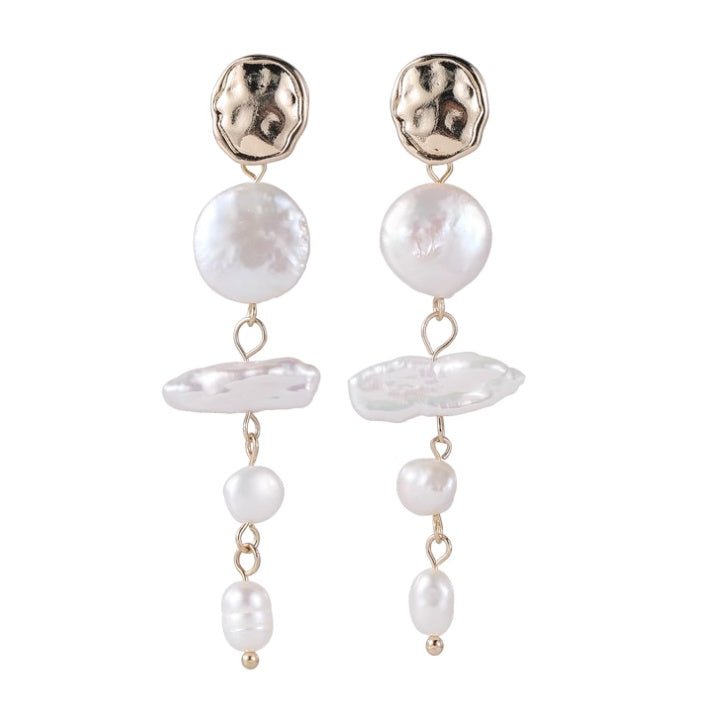 Vintage Earrings Baroque Shaped Pearl-Jewearrings