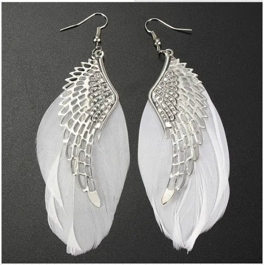 Vintage Feather Earrings-Jewearrings