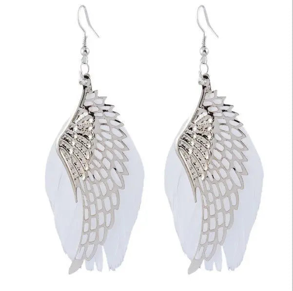 Vintage Feather Earrings-Jewearrings