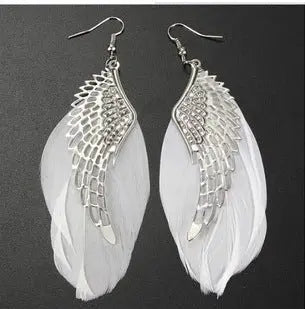 Vintage Feather Earrings-Jewearrings