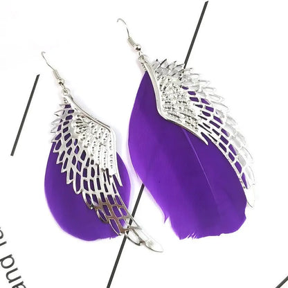 Vintage Feather Earrings-Jewearrings