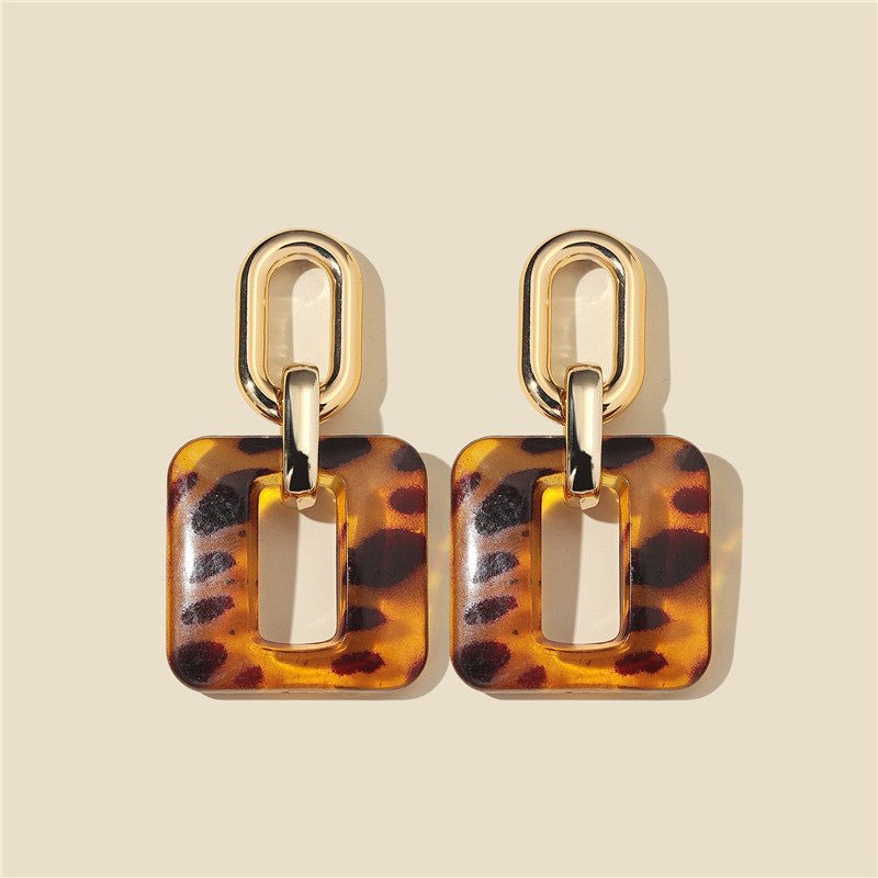 Vintage Geometric Square Acetate Earrings Acrylic-Jewearrings