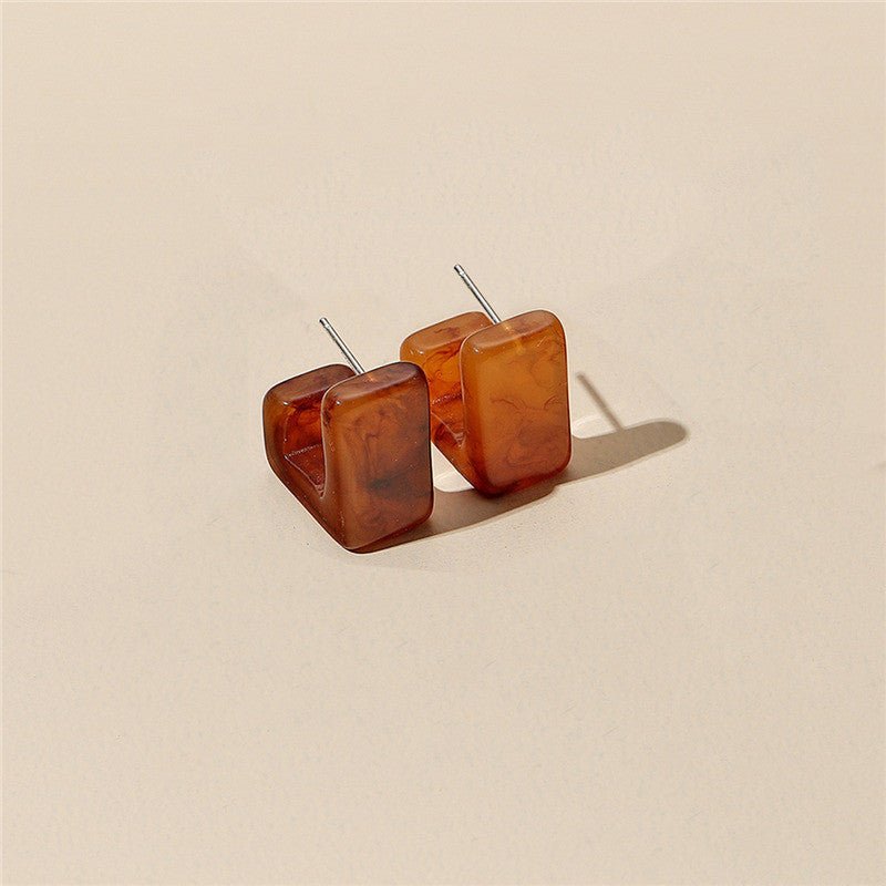 Vintage Geometric Square Acetate Earrings Acrylic-Jewearrings