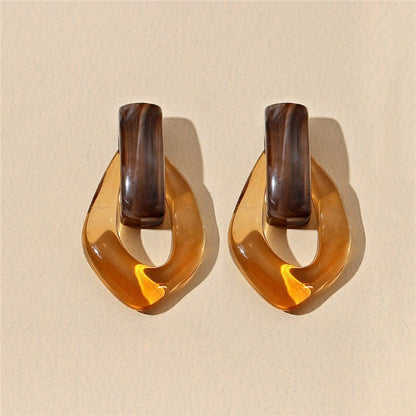 Vintage Geometric Square Acetate Earrings Acrylic-Jewearrings