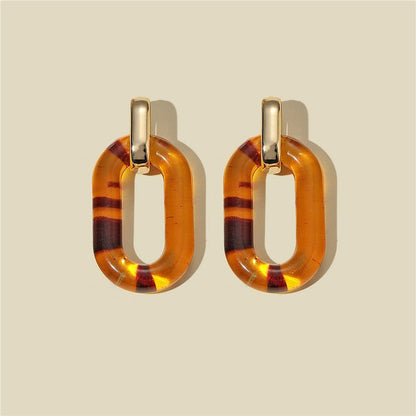 Vintage Geometric Square Acetate Earrings Acrylic-Jewearrings