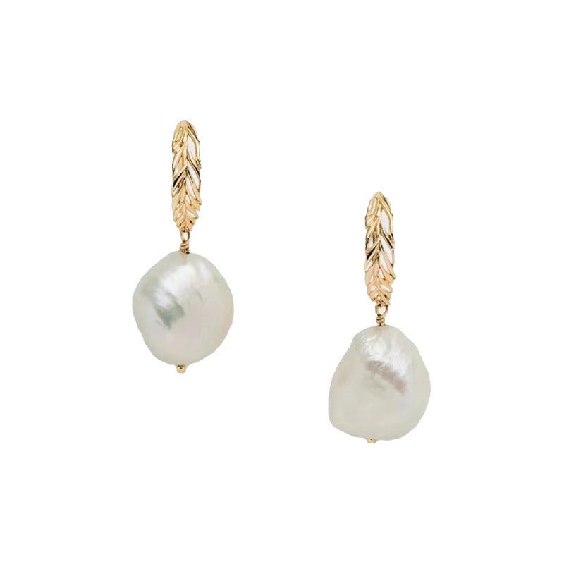 Vintage Natural Baroque Pearl Earrings-Jewearrings