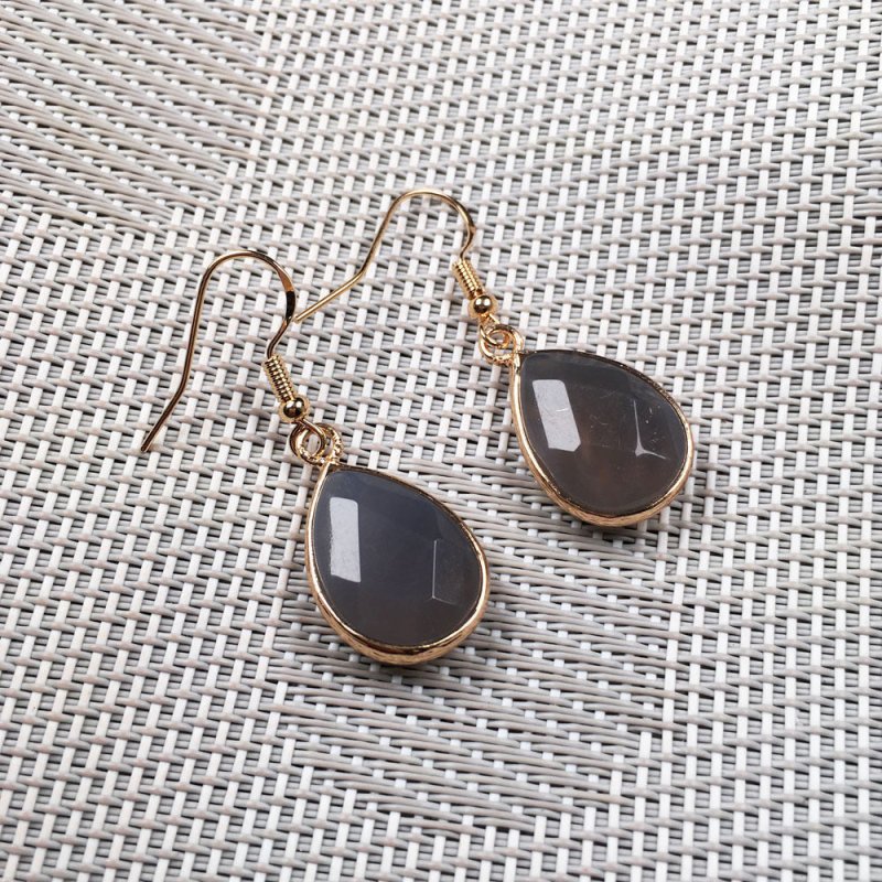 Vintage Natural Crystal Drop Earrings-Jewearrings