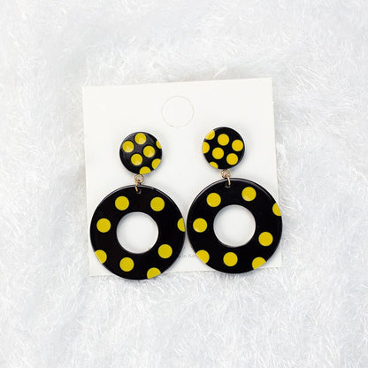 Vintage Personality Acrylic Dot Round Earrings-Jewearrings