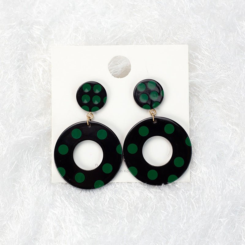 Vintage Personality Acrylic Dot Round Earrings-Jewearrings