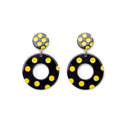 Vintage Personality Acrylic Dot Round Earrings-Jewearrings