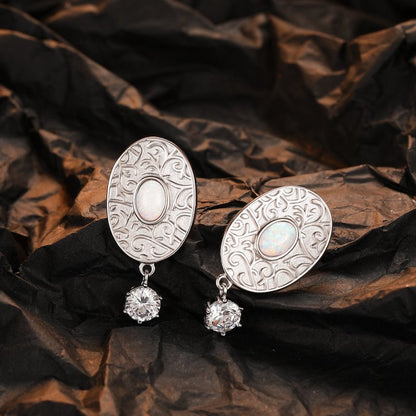 Vintage Zircon Big Earrings Exaggerated-Jewearrings