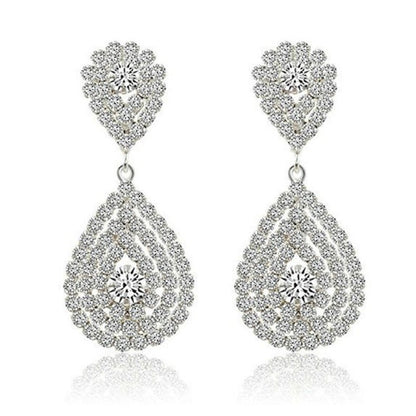 Water Drop Diamond Crystal Earrings Popular Simple And Versatile Earrings-Jewearrings