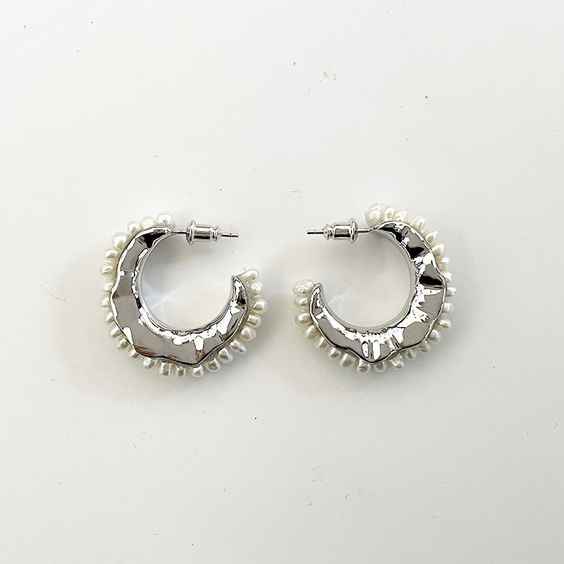 Water Pearl Earrings Female Natural Baroque-Jewearrings