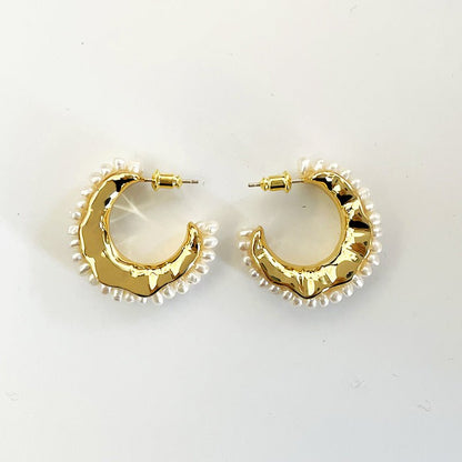 Water Pearl Earrings Female Natural Baroque-Jewearrings