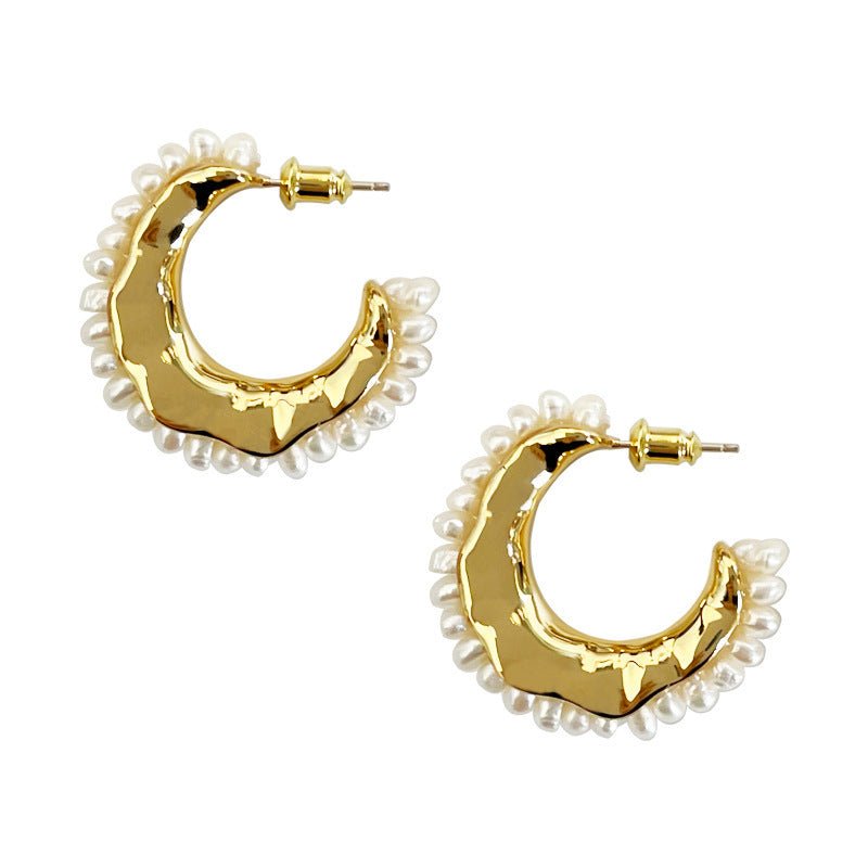 Water Pearl Earrings Female Natural Baroque-Jewearrings