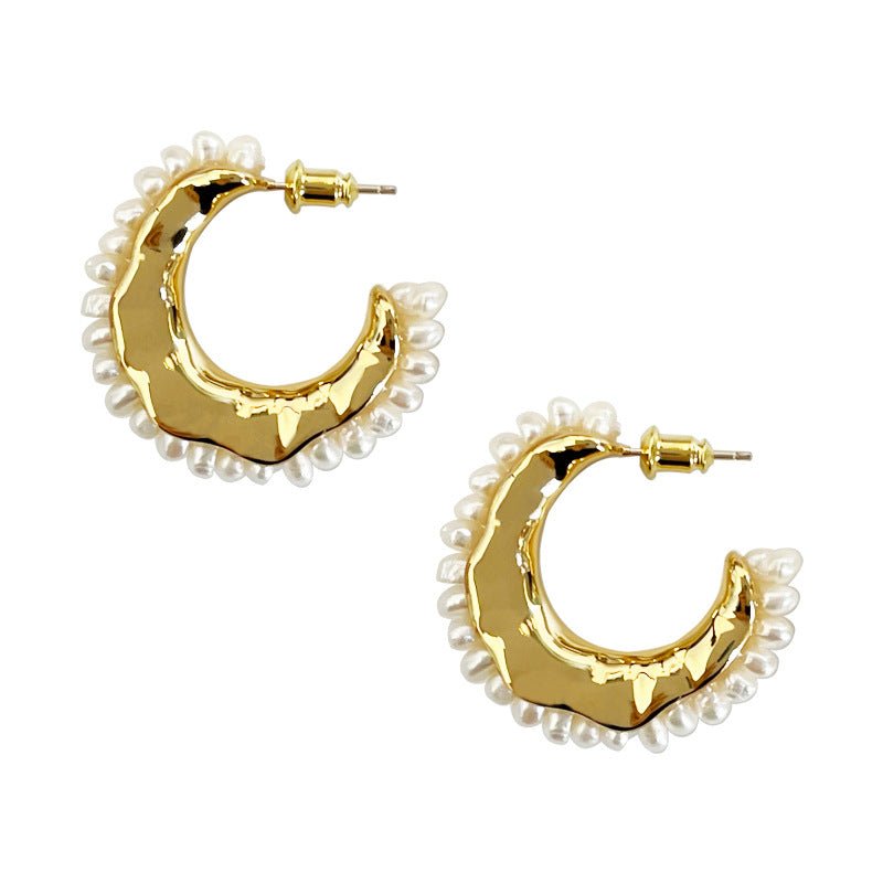 Water Pearl Earrings Female Natural Baroque-Jewearrings