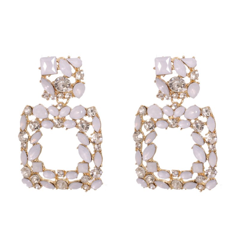 Waterdrop Square Diamond All-match Earrings-Jewearrings