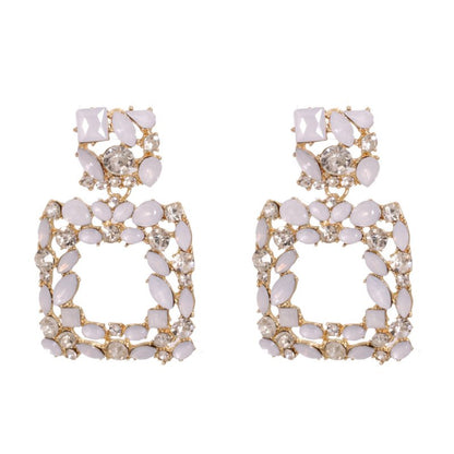 Waterdrop Square Diamond All-match Earrings-Jewearrings