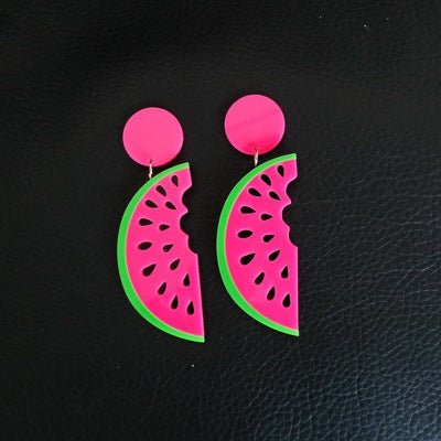 Watermelon Fruit Acrylic Festival Earrings-Jewearrings